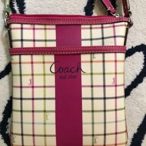 Authentic Coach plaid crossbody bag